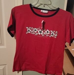 Red Floral Graphic T-Shirt
